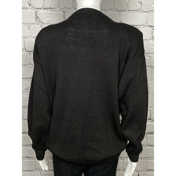 Vintage Western Connection Womens Medium Black Beaded Sequin Floral Pullover Swe - Picture 8 of 10